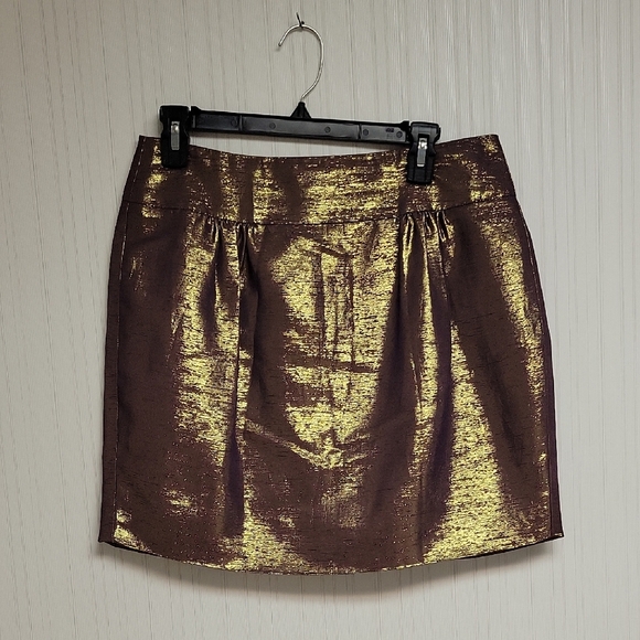 Vera Wang Metallic Gold and Purple Pencil Skirt Sz 6 - Picture 1 of 6